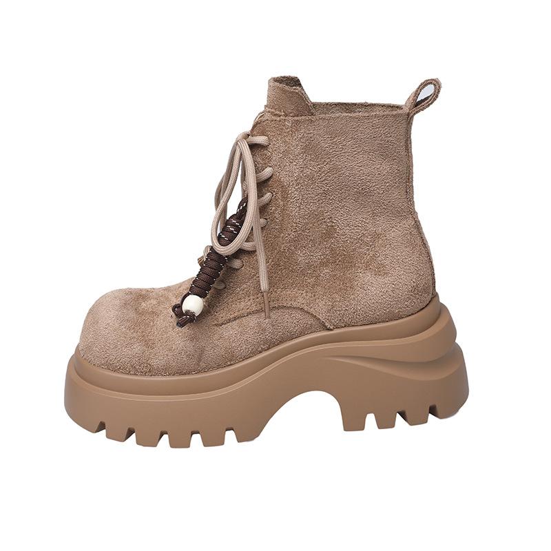 

2025 новые осенне-зимние матовые ботинки Мартин звезда с той же универсальной шнуровкой модная иностранная повседневная женская обувь 40 хаки