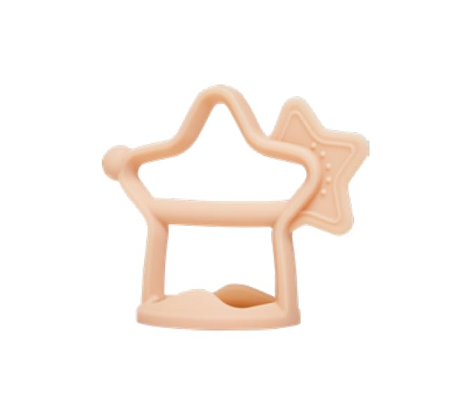 

MOYUUM Silicone Star-Shaped Teething Pad, Coral Beige, for Babies 3 Months and Up