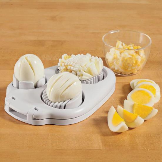 1/2Pcs Egg Cutting Tool Quick Clean Triple-Slice Mode Horizontal/Vertical Food Slicer Perfect Boiled Egg Slices Maker