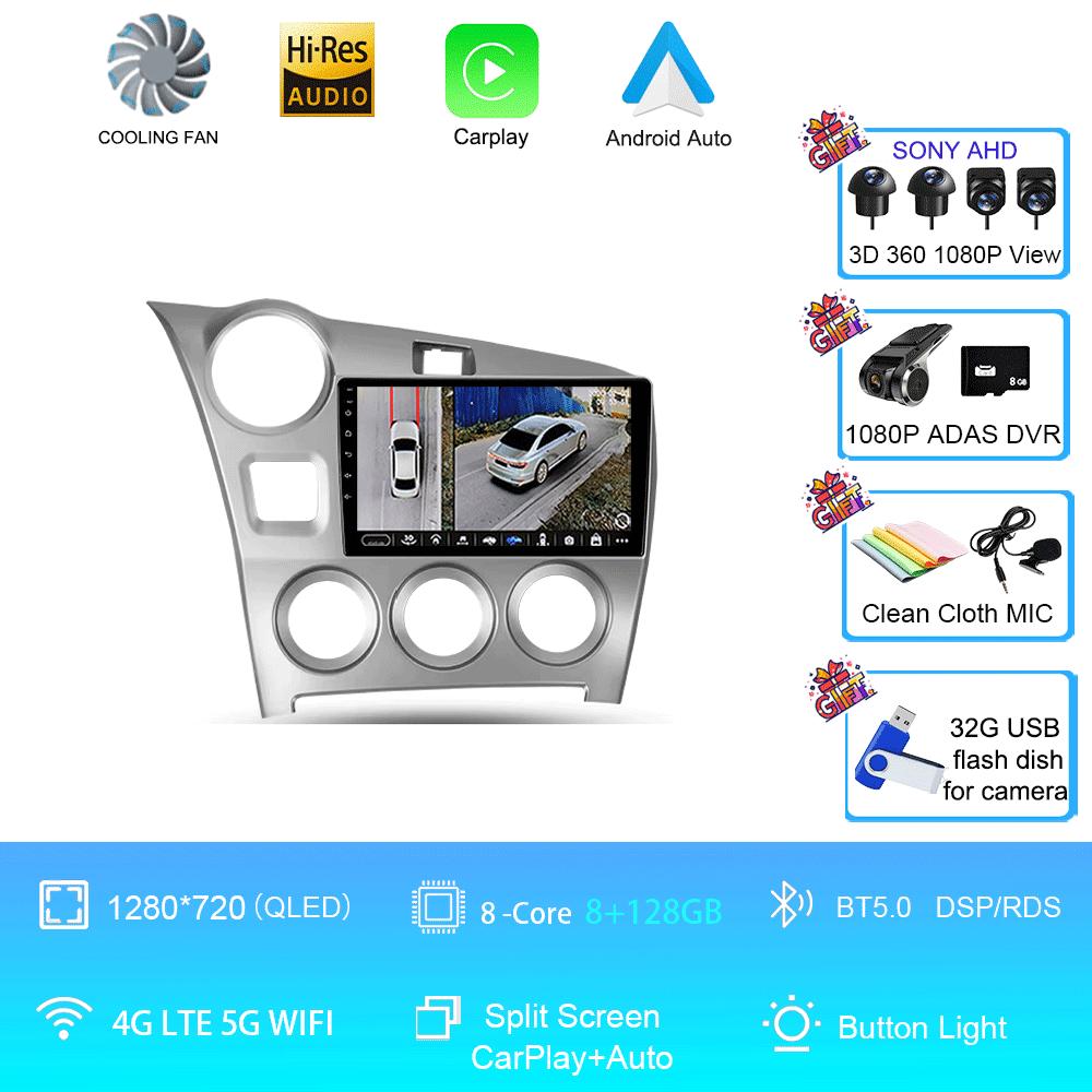 Android 14 For Toyota Matrix 2 E140 2008 - 2014 Radio Stereo Wireless Carplay Multimedia Player GPS Navigation QLED Screen Touch