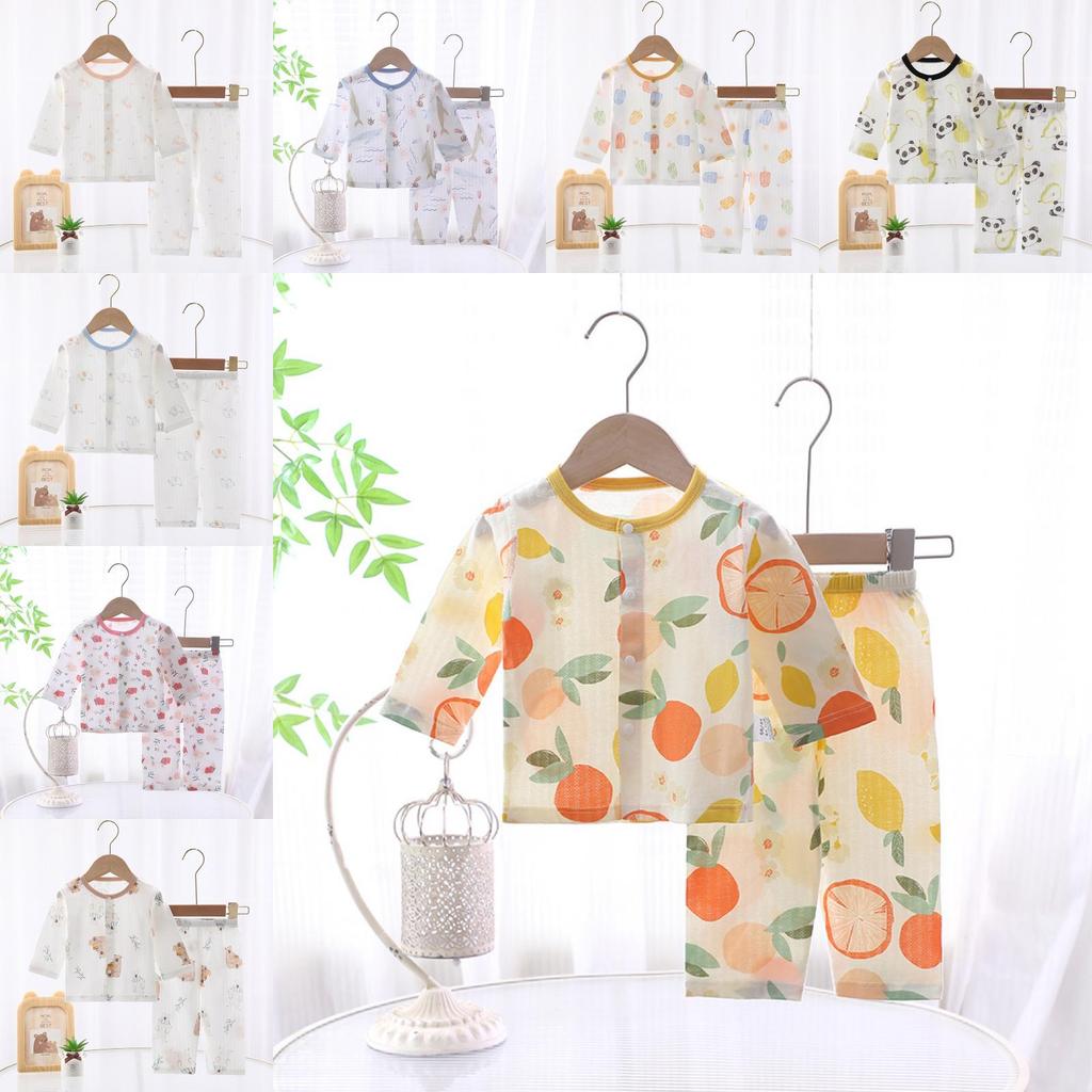 Baby Cotton Summer Pajamas Set With Antibacterial Fabric For Newborns And Toddlers