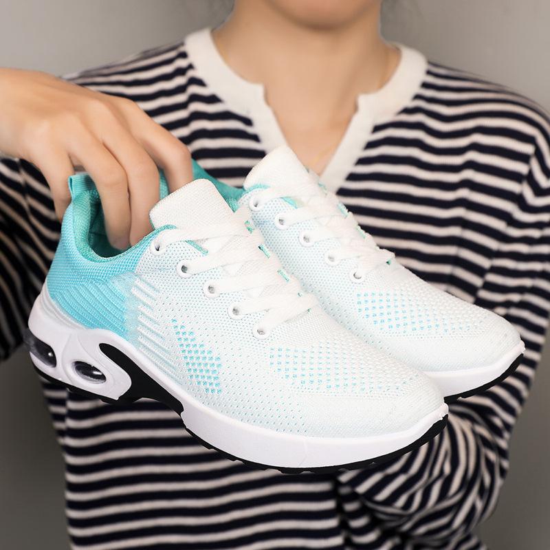 

2025 autumn new casual women s shoes soft sole breathable versatile flying woven shoes sports running walking shoes mother shoes comfortable 41 озеро синий