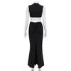 Pure Desire for Summer Chic Chic Chic Waist Half High Neck Floral Embellished Dress