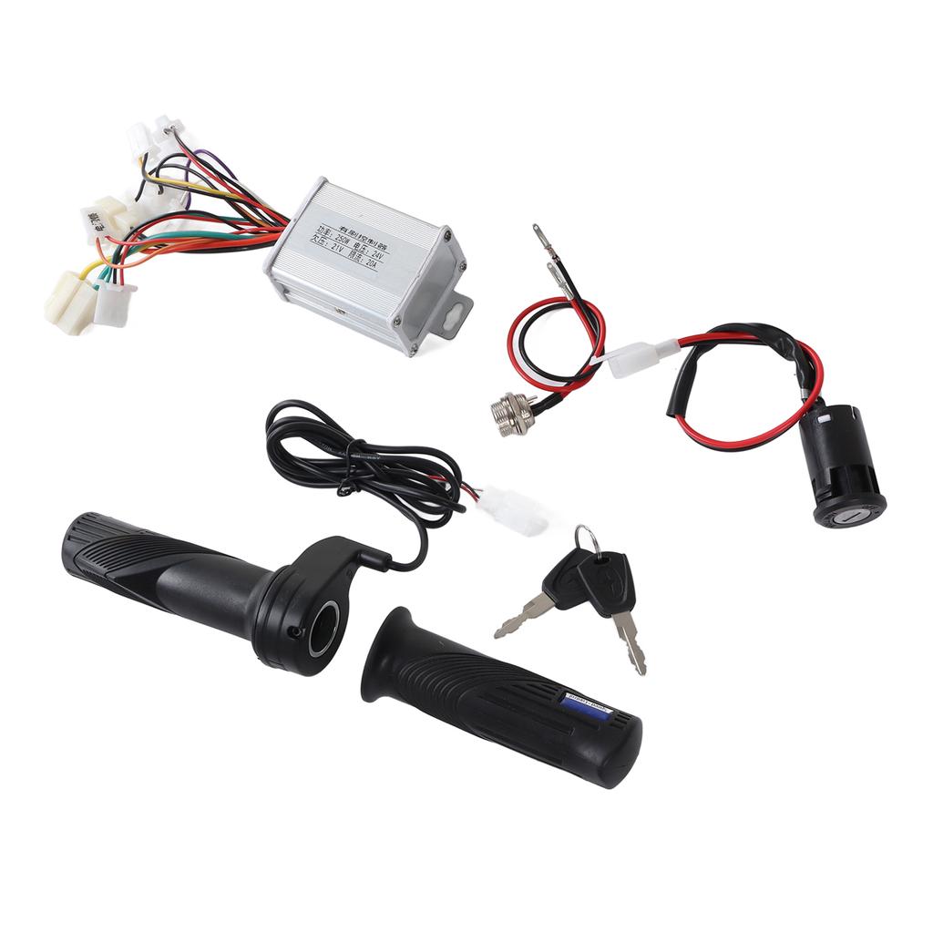 24V 250W Elektrofahrrad Bürstenmotor Controller Gasdrehgriff Kit mit Ladeanschluss Elektrisches Türschloss