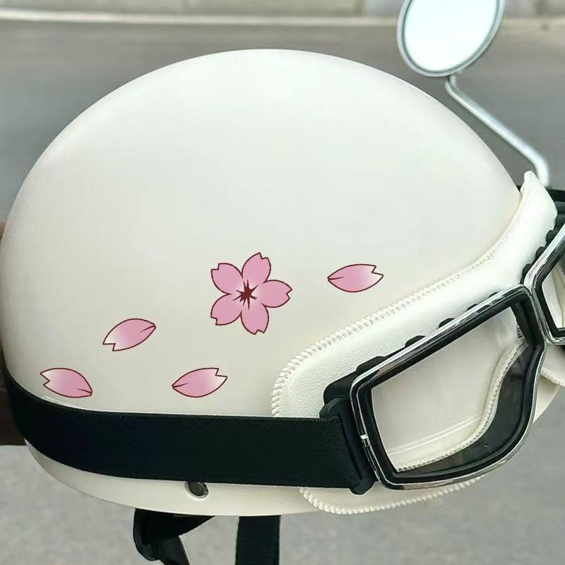 12/20/24Pcs Cherry Blossom Stickers, Suitable For Covering Vehicle Body Scratches, Bicycle And Motorcycle Helmets, Decals