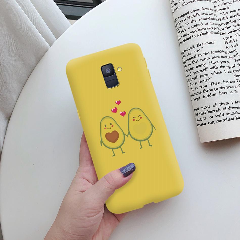 Love Heart Case For Samsung A6 2018 Cover A600F Silicon Tpu Phone Case For Samsung Galaxy A 6 A6 Plus 2018 A605F Case Cat Cactus