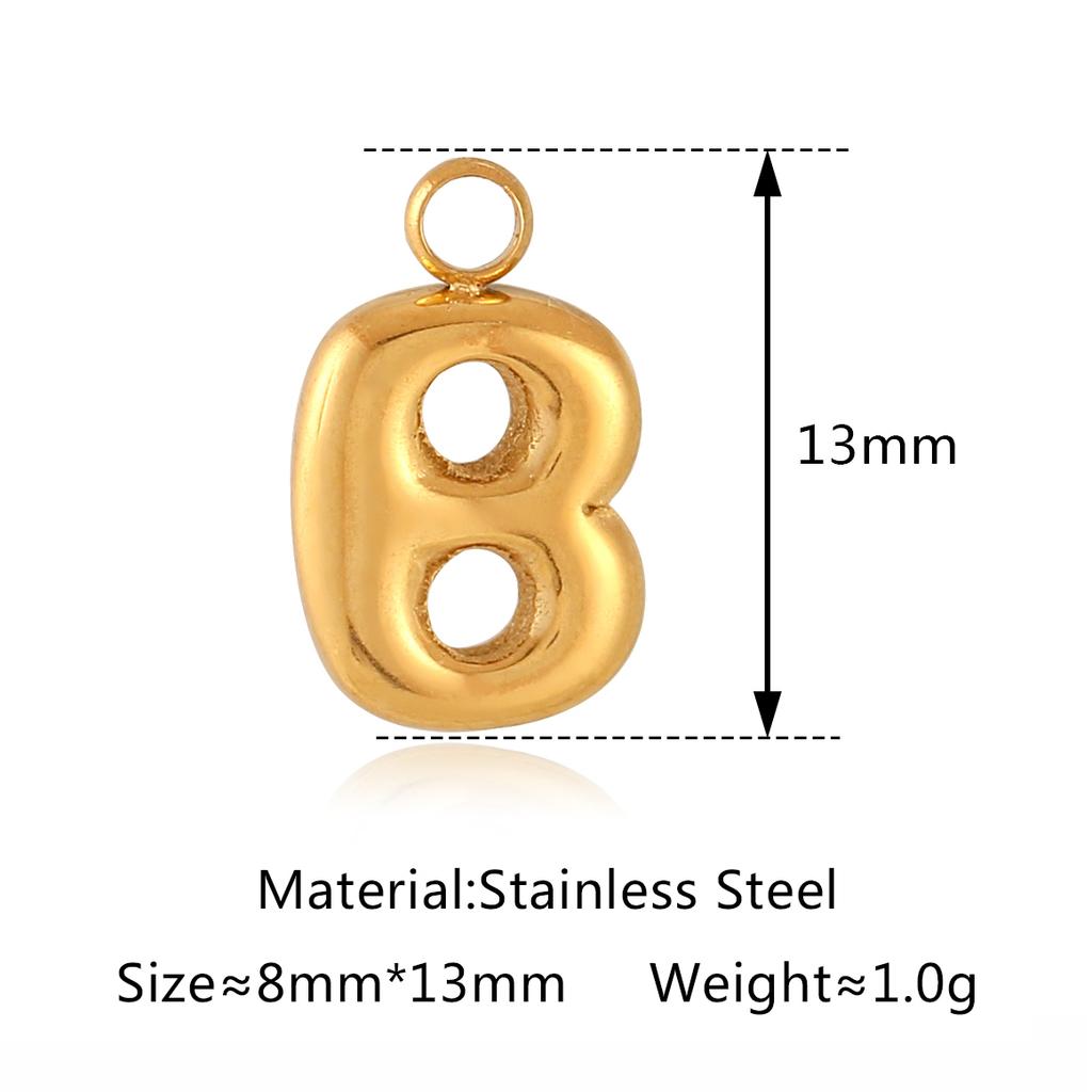 3Pcs Bubble Letter Charms Fadeless Gold Color PVD Plated Balloon Alphabet A-Z Pedant DIY Initial Necklaces Women Jewelry Making