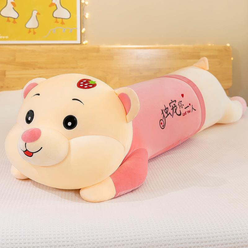 Bear sleeping long sleeping throw pillow plush toy doll large rag doll bed hugging sleeping with pillow