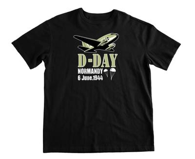 Camiseta Día D Invasión de Normandía Segunda Guerra Mundial Fuerzas Británicas Paracaidistas Canadienses Militar Algodón Premium Manga Corta Cuello Redondo Camiseta para Hombre