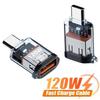 120 Вт Type C на USB A OTG Адаптер USB 3.2 на Type C Разъем для Быстрой Зарядки Для iPhone Macbook iPad Huawei Xiaomi Oneplus Realme