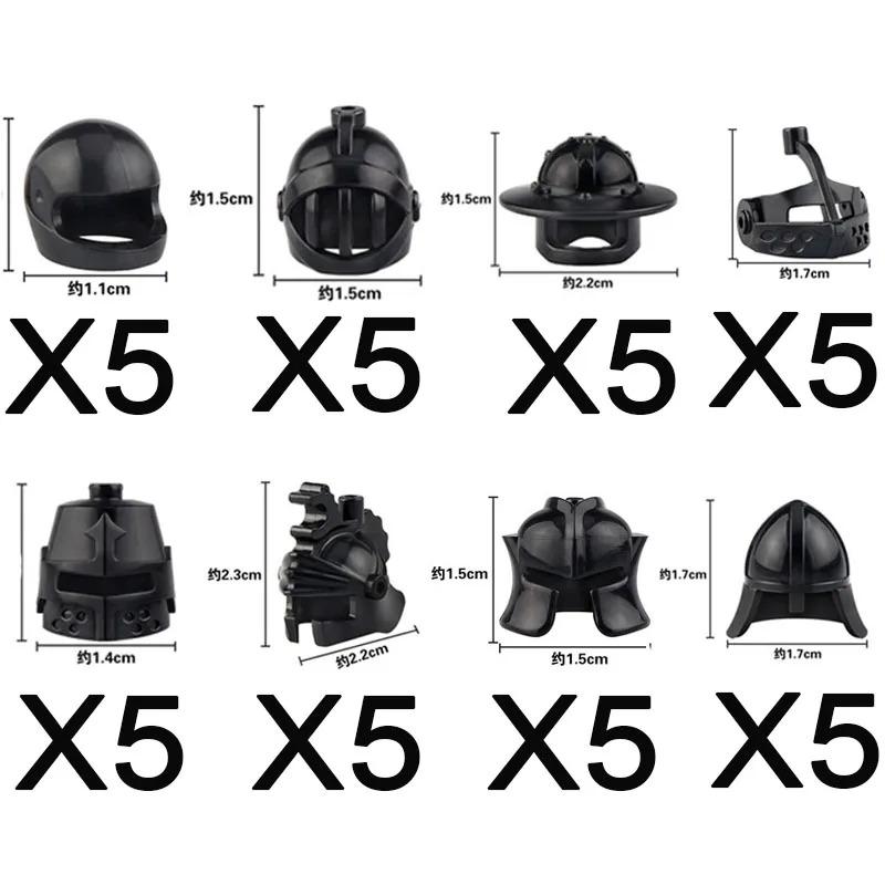 MOC Medieval Weapon Knight Building Block Accessories Character Helmet Hat Academic Gown Axe Sword Shield Brick Toy Gift K073