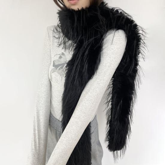 

Yousheng женский длинный шарф однотонный утолщенный искусственный мех норки бархатный декоративный шарф теплый тонкий шарф модный аксессуар розовый