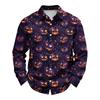 Men's Casual Long Sleeve Halloween Print Button Down Shirt Relaxed Fit Lightweight Breathable Fabric Comfortable Daily Wear
