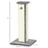 Cat Scratching Post with Ball, Sisal Pole and Plush Cover, 41x41x81 Cm, Grey