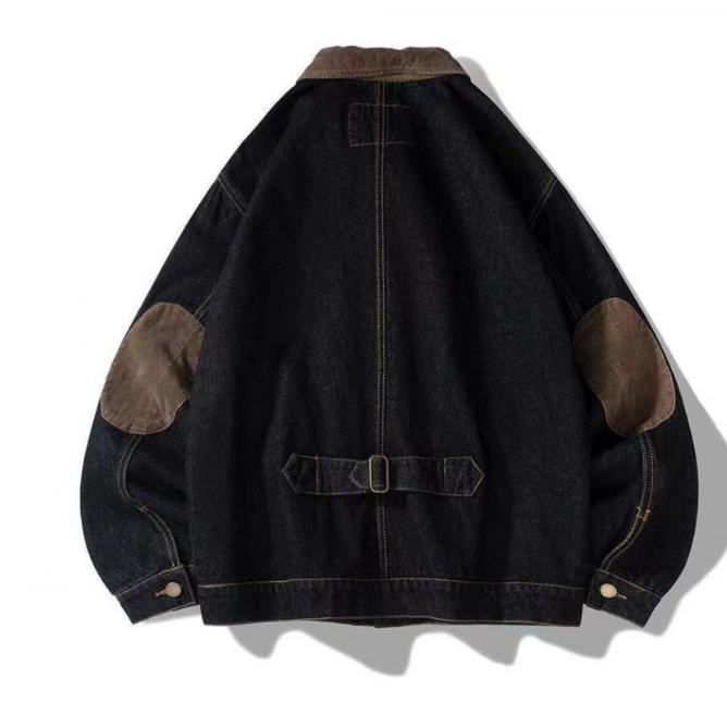 Trendy Vintage Loose Cowboy Coat for Men On Board Casual Clothing Denim Jackets Man
