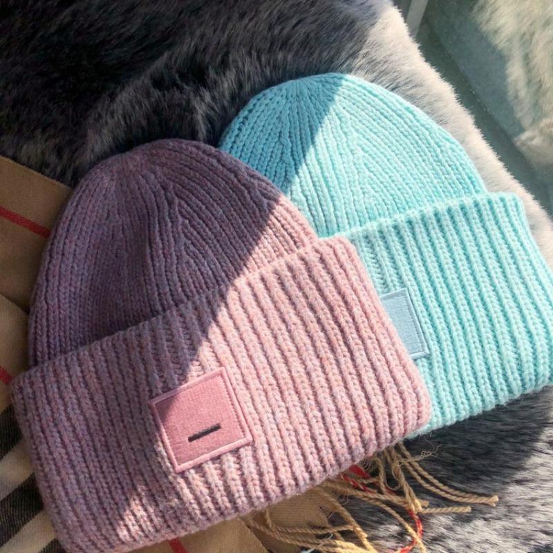 Wool Wool Hat Square Smiley Hat Autumn And Winter Thickened Men's Hundred Warm Hat Couple Knitted Hat Women's Hat