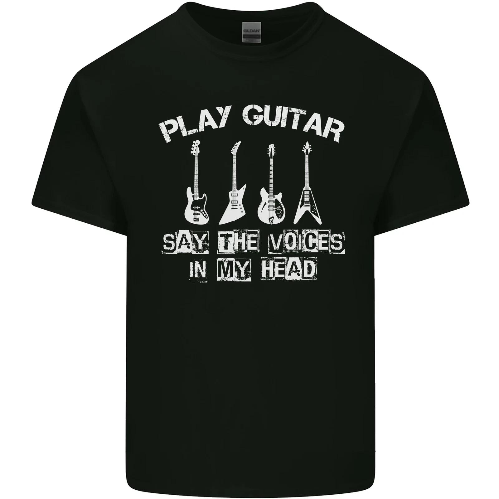 

Play Guitar Say Voices in My Head Guitarist Kids T-Shirt Childrens 4XL
