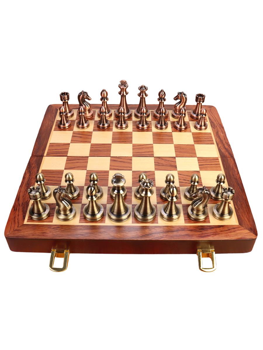 

39 см роскошный деревянный шахматный набор, складная коробка ручной работы с утяжеленными фигурами из цинкового сплава, идеальный подарок на Хэллоуин, День благодарения