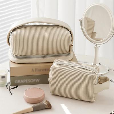 Borsa Trucco PU Toast Pochette in Pelle Impermeabile Pochette Cosmetica Grande da Viaggio Borsello da Toilette