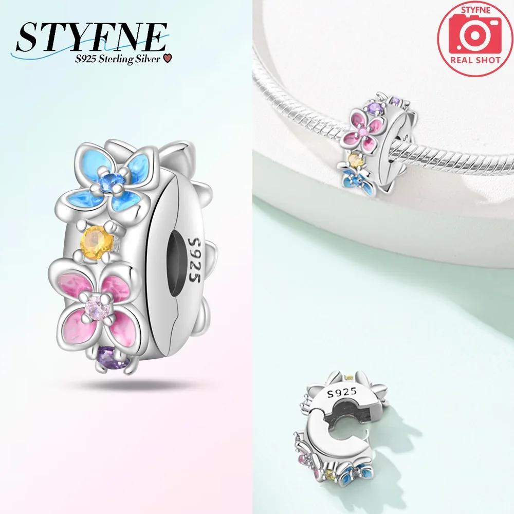 Original Copper Four-Leaf Clover Pink Zircon Snowflake Lock Charm Heart Beads Fit Bracelet Women Jewelry Diy Gift Accessory
