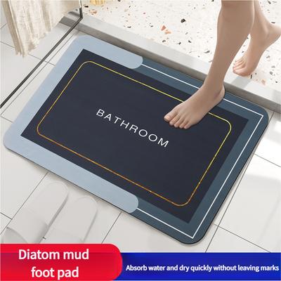 Diatomite Bath Mat Fast-Absorbing Floor Pad 40x60cm Non-Slip Shower Mat -30°C Cold Proof Anti-Mold Eco-Friendly 3.5mm Thick 4 Colors
