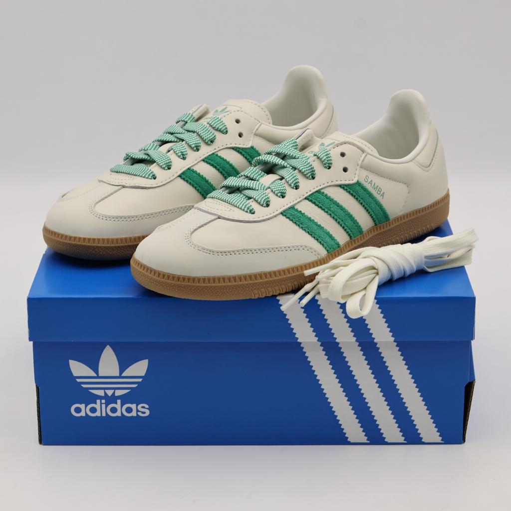 JI3906 Adidas Originals Samba OG Off White Court Green Hazy Green (Women's)