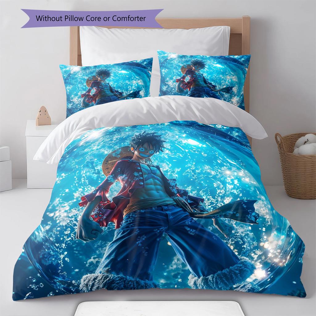 Cartoon Pattern Bedding Quilt Set Quilt Cover Pillowcase Home Decoration Birthday Gift (1 * Duvet Cover + 2 * Pillowcase, Without Core)