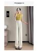 Women's 2026 High-Waisted Ice Silk Pants - Summer Narrow Wide-Leg Design