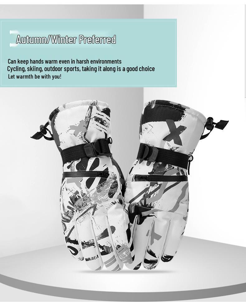 Winter Outdoor Waterproof Ski & Cycling Gloves with Fleece Lining
