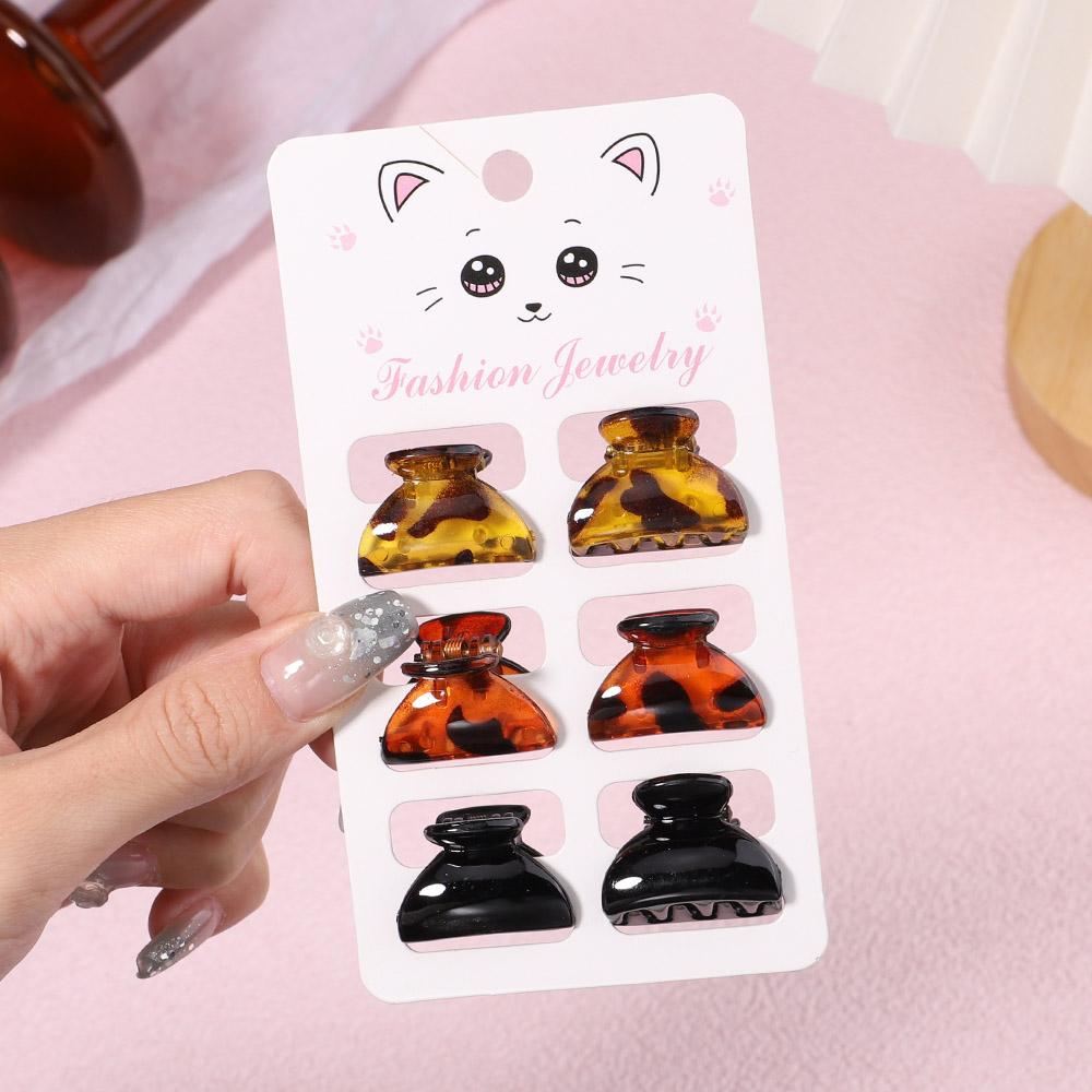 

6PSC/комплект, винтажные элегантные леопардовые маленькие акриловые заколки для волос с когтями для женщин и девочек, заколки для волос, головные уборы, модные аксессуары для волос YSX