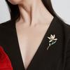 Flower Brooch Female Minimalist Design Sense Niche High Sense Corsage Pin Fixed Clothes Tide