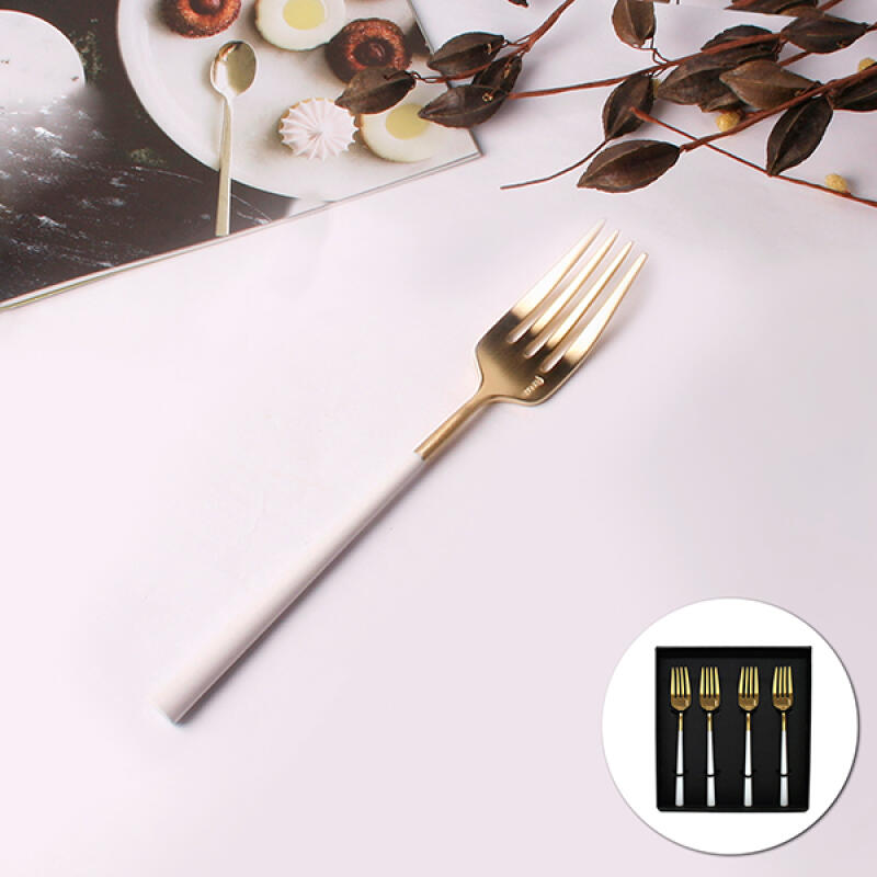 [belo inox] White Gold Dessert Fork Gift Set 4P