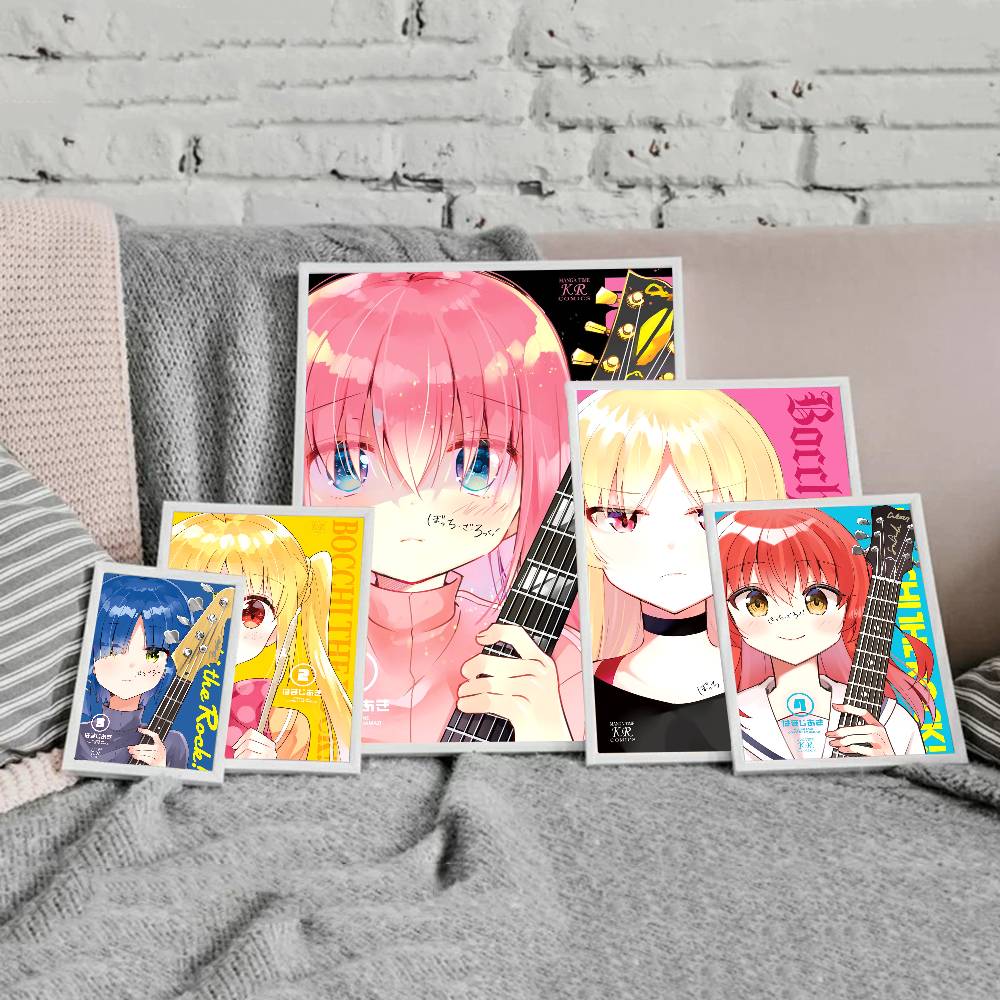 Singer B-Bocchi The Rock! Vintage Posters Sticky Whitepaper Sticker DIY Room Bar Cafe Room Wall Decor