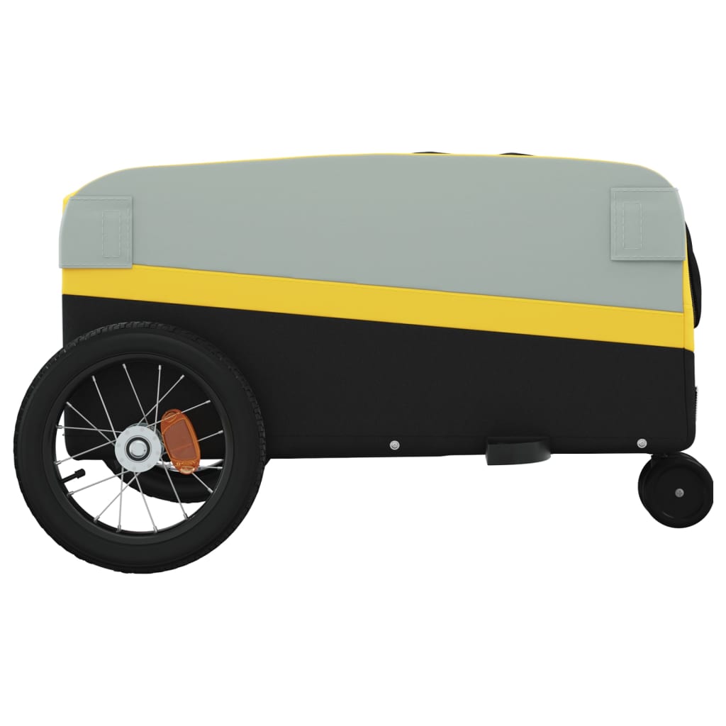 Vidaxl Fahrradanhänger, Schwarz-Gelb, 30 kg, Eisen