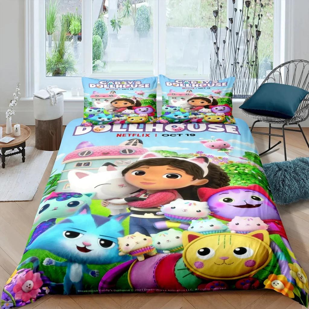 3D Printed Duvet Case Pillowcase Bedding Set Twin Full King for Kids Adults Bedroom Gabbys Doll house