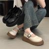 2025 season new big head platform Mary Jane shoes shallow mouth single shoes women's Japanese jk height increase casual small leather shoes women