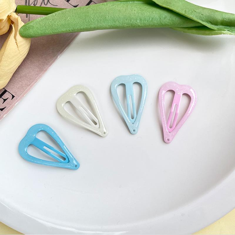 Dopamine Fine Flash Korean Style Cute Children's Heart Sweet BB Clip Forehead Bangs Hair Clip Girl Colorful Hair Accessories