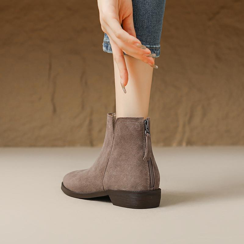 Fashion AIYUQI Women Ankle Boots 2025 New Women's Short Boots Genuine Leather Non-slip Large Size Thick Heel Female Boots