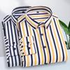 Spring Autumn Elastic Long Sleeve Shirt for Men Striped Slimming Shirt for Men