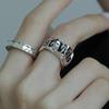 Rainbow Letter Belt Open Ring Niche Design Retro Personality High Sense Cold Wind Ring