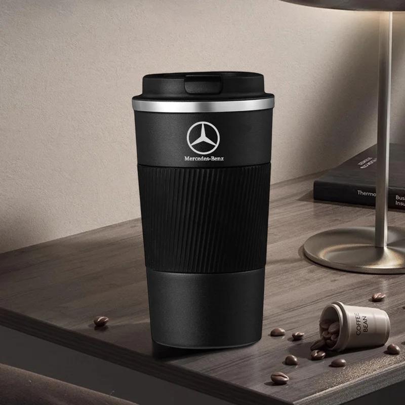 Autocollant de Voiture 500ml Gobelet à Café en Acier Inoxydable Tasse Thermos Tasse Thermique Portable de Voyage Pour Mercedes Benz Classe B/C/E/S Classe A