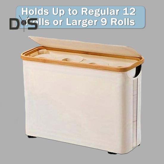 Toilettenpapier-Aufbewahrungskorb mit Deckel, großes Fassungsvermögen, atmungsaktiv, leicht zu reinigen, zusammenklappbares Design, Toilettenpapierhalter, Spender, Aufbewahrungs-Organizer