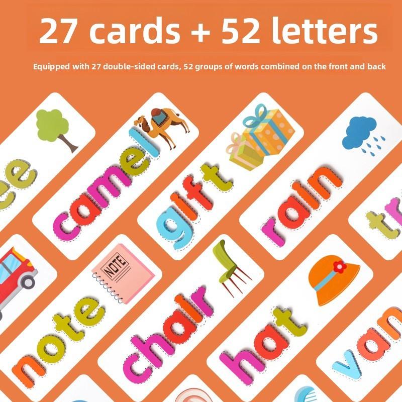 Children Letter Wooden Spelling Word Game English Cognitive Matching Toy Puzzle
