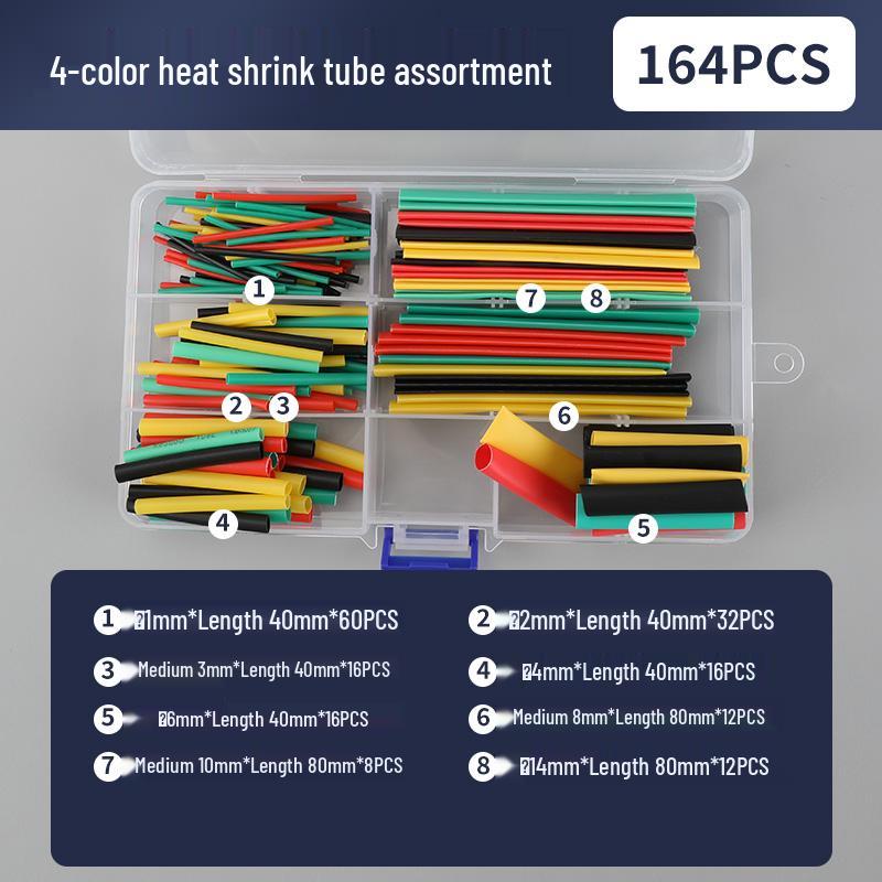 Adhesive Heat Shrink Tubes for Electricians - Thickened, 4x/5x Shrinkage, Insulating Sleeves for Wiring, Household Combo Box