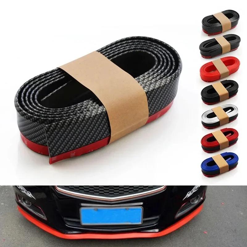 Car Bumper Lip Stickers Soft Carbon Fiber Car Rubber Bumper Strip Outside Bumper Front Lip Car Bumper Protectors