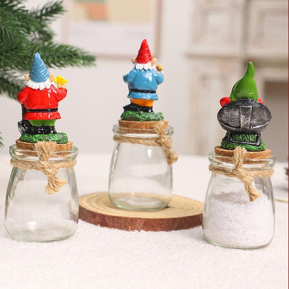 Creative Dwarf Elf Candy Can Resin Snack Jar Santa Claus Candy Jar  Thanksgiving