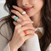 Enamel Drip Glaze Enamel Ring Irregular Shaped Open End Ring New Gold Plated Ring  Gift