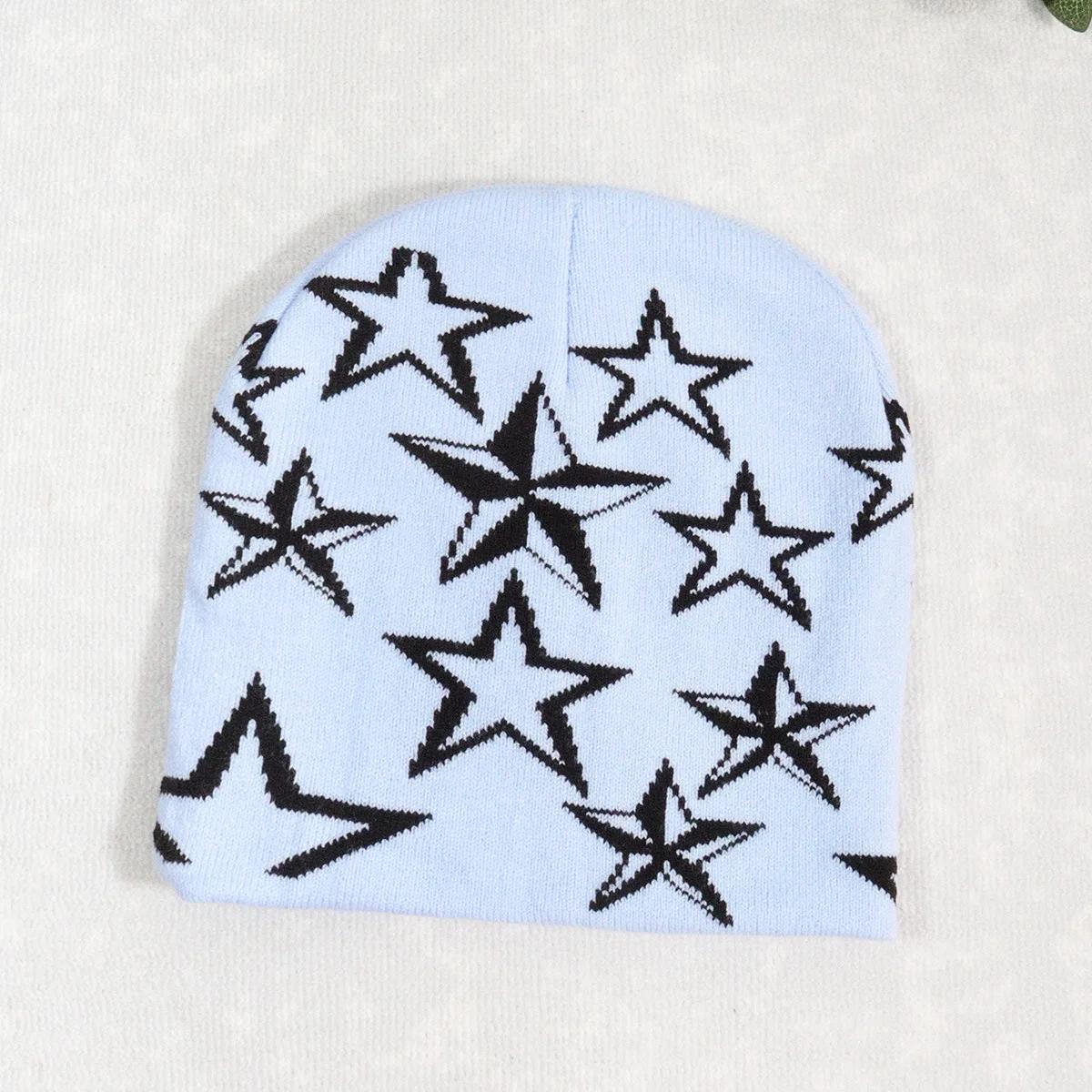 Neue Big Star Winter Warme Mütze Für Männer Frauen Gestrickte Wollmützen Beanies Skullie Herbst Winter Farben Gorros Schädel Kälteschutz Mütze white