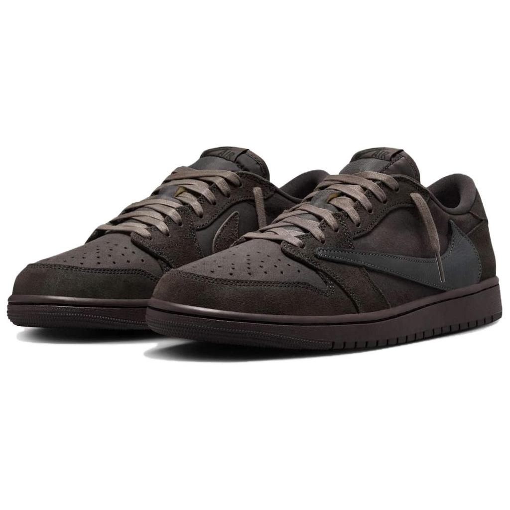 Travis Scott x Air Jordan 1 Retro Low OG SP Velvet Brown Unisex Sneakers Dark-Mocha Black DM7866-202