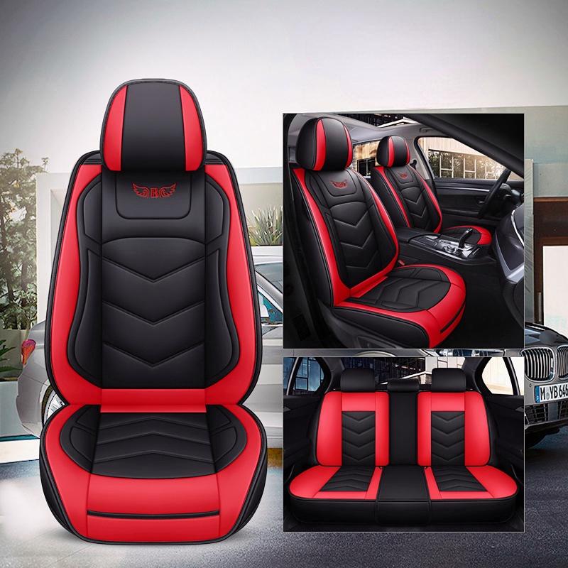 Universal 5 Seat Car Seat Cover PU Leather Full Set Seat Cushion Cover Anti Slip Protector Cover